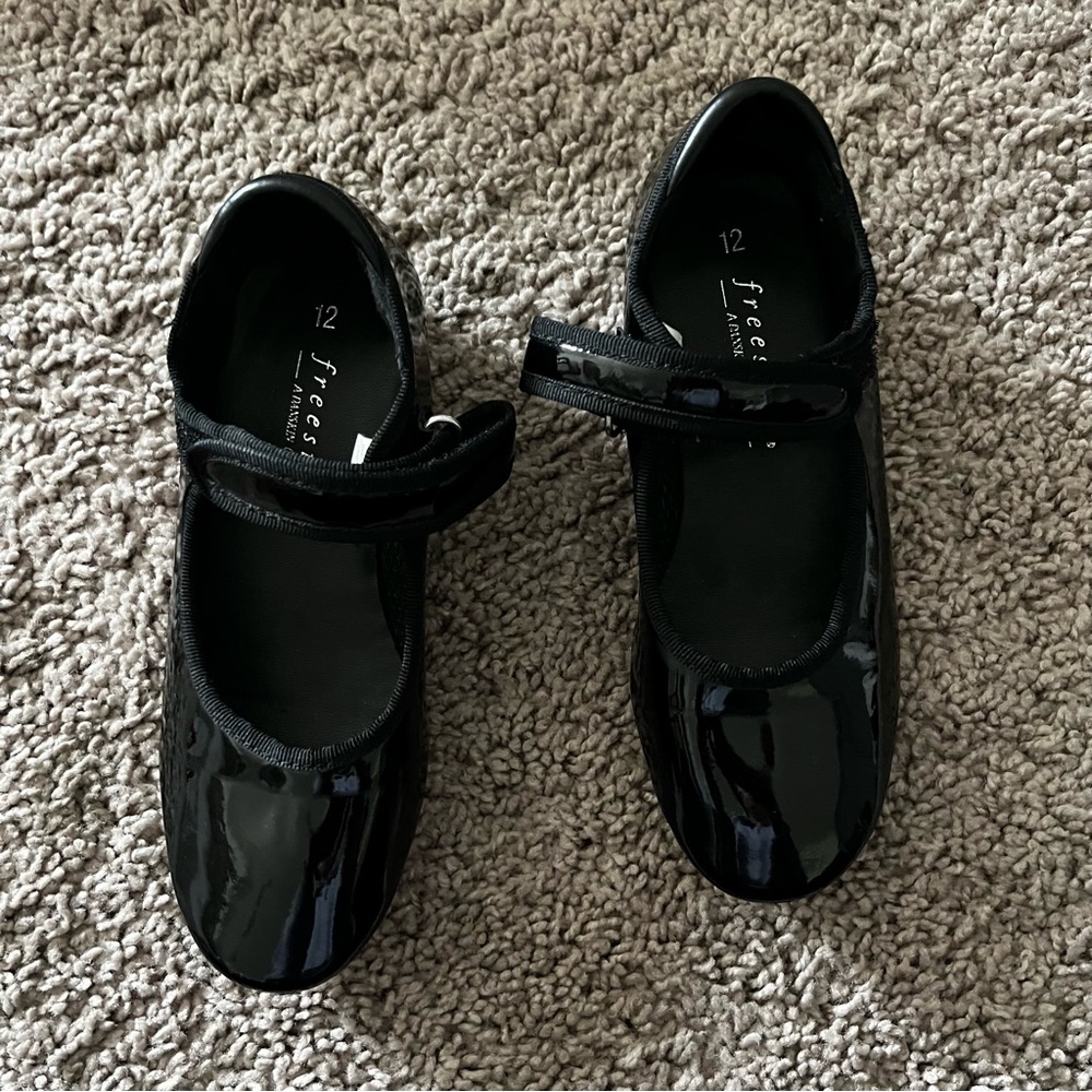Freestyle Black Patent Leather Tap Shoes Size 12